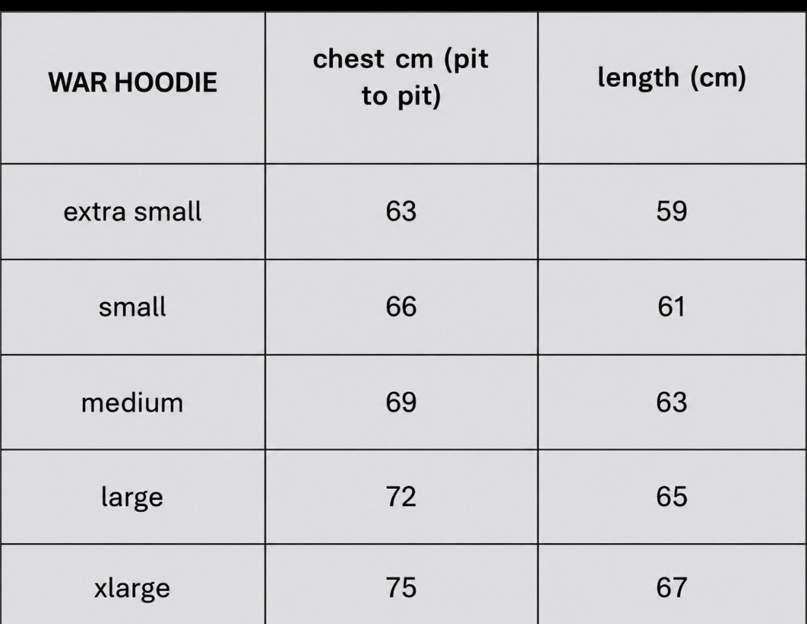 WAR hoodie